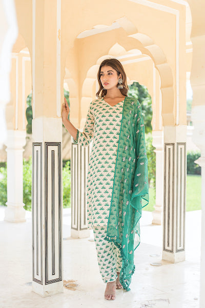 Padmini Green Straight Set