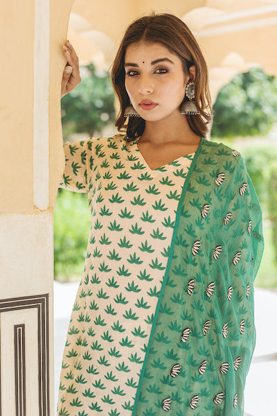 Padmini Green Straight Set