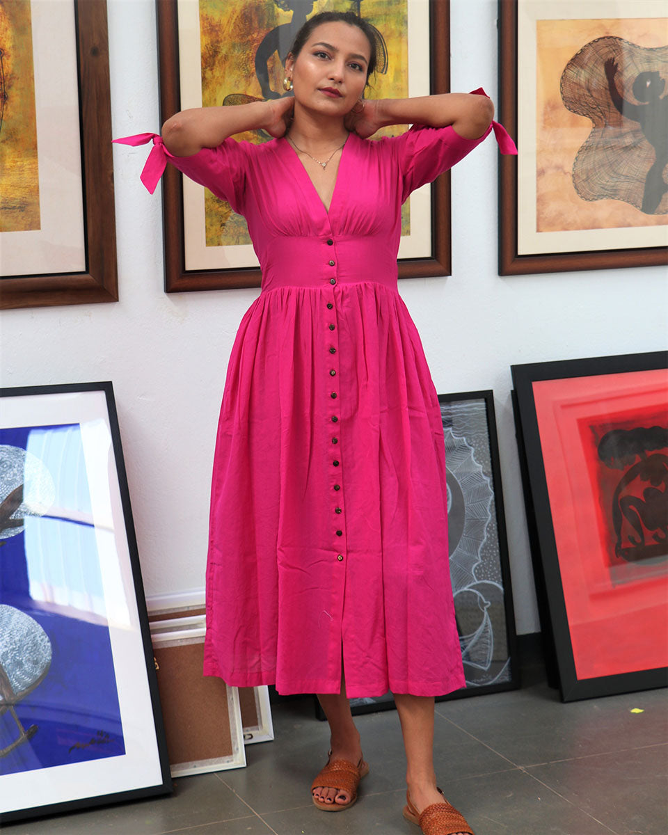 CHIDIYAA Handwoven Cotton Rani Dress
