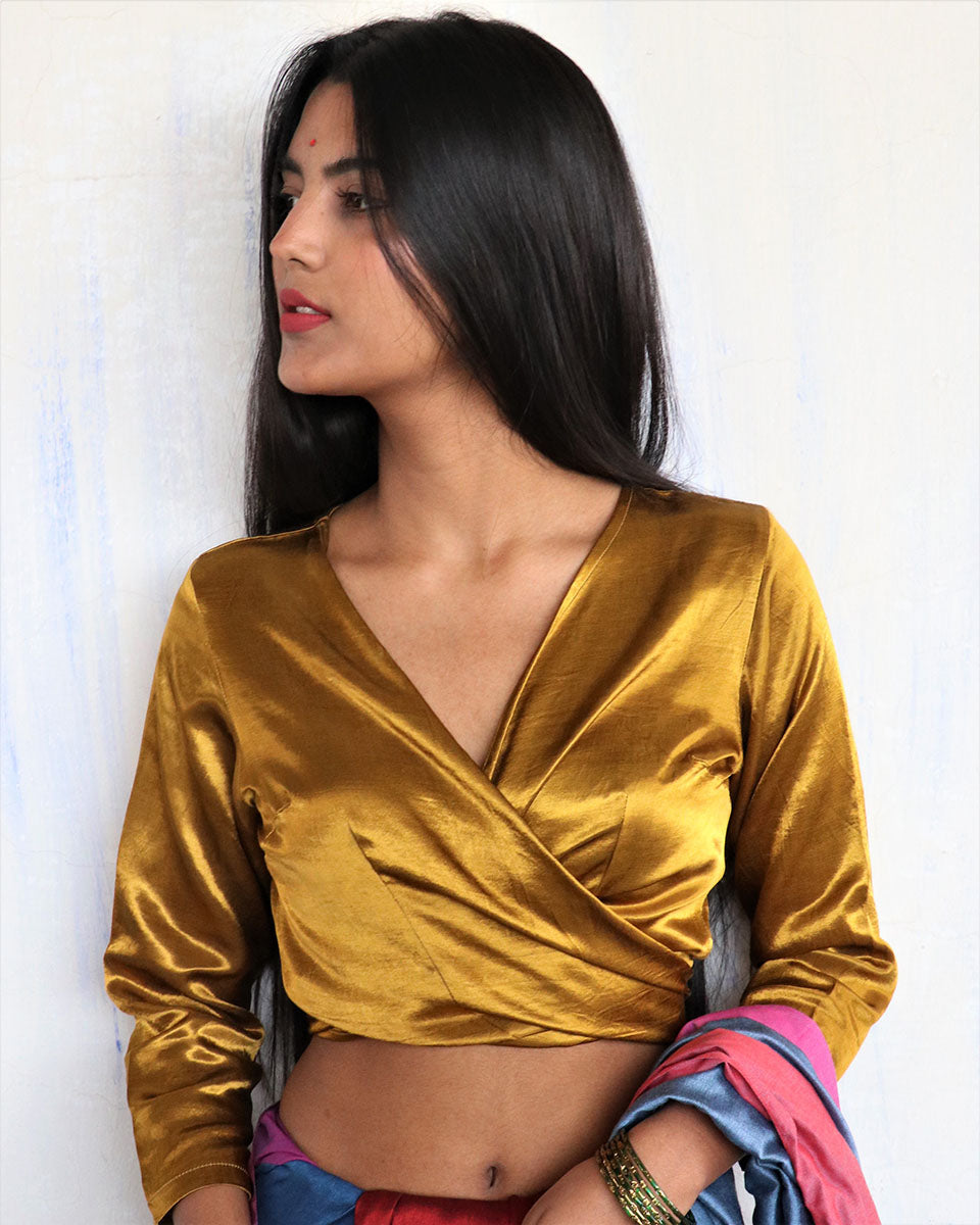 Chidiyaa Gold Mashru Silk Blouse