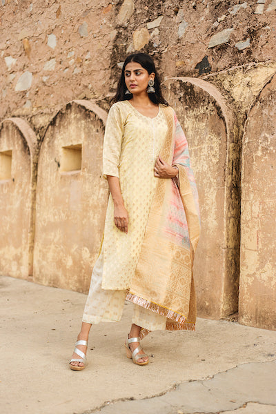 Fursat Light Yellow Set