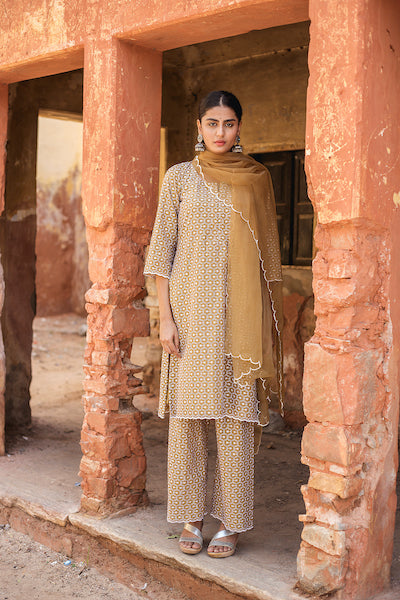 Classic Brown Chikan Set