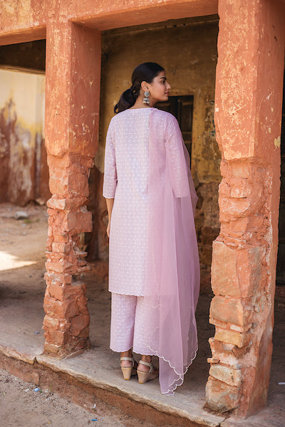 Classic Pink Chikan Set
