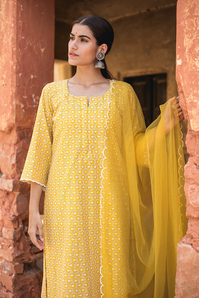 Classic Yellow Chikan Set