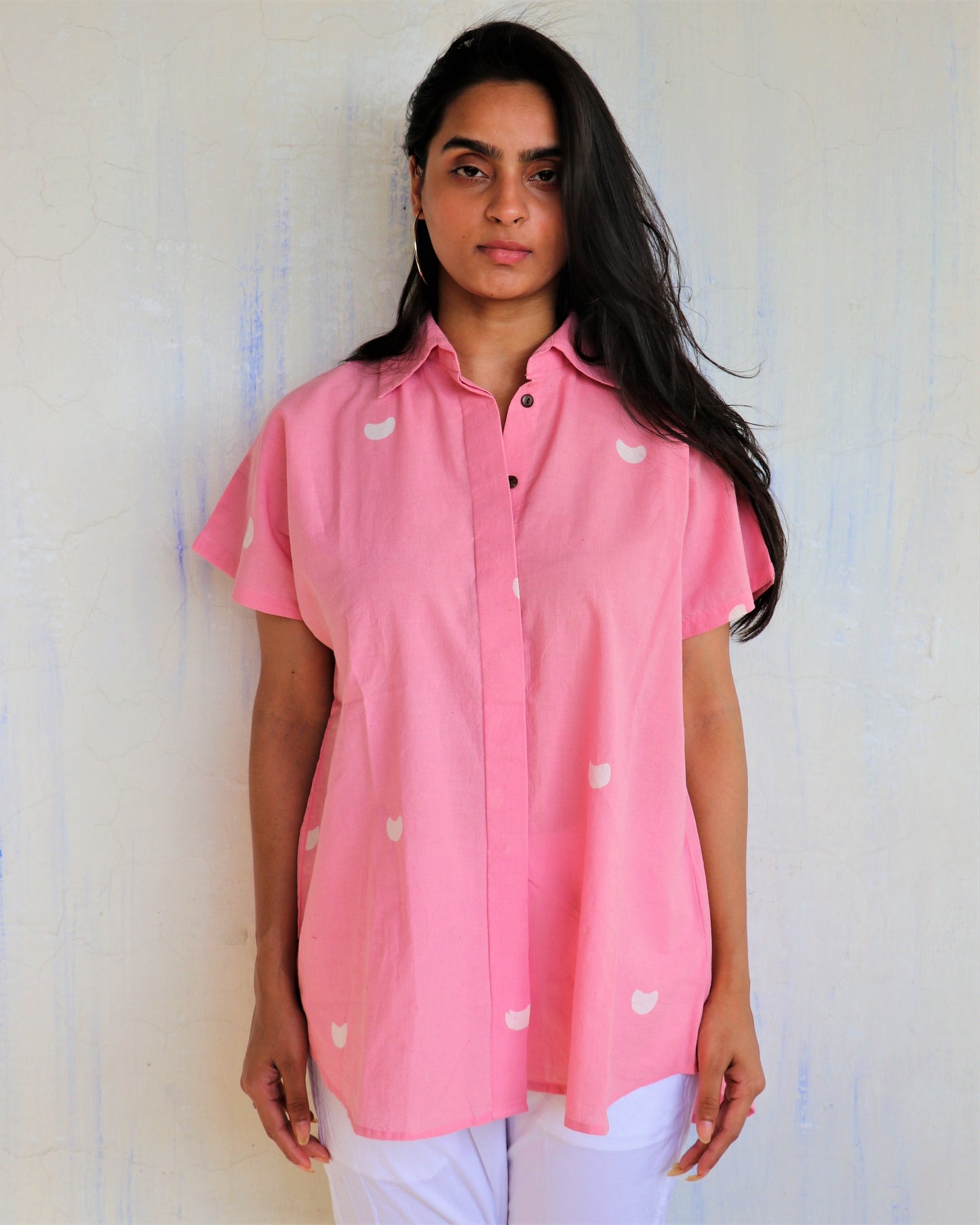 Chidiyaa Pink Moon Printed Cotton Shirt