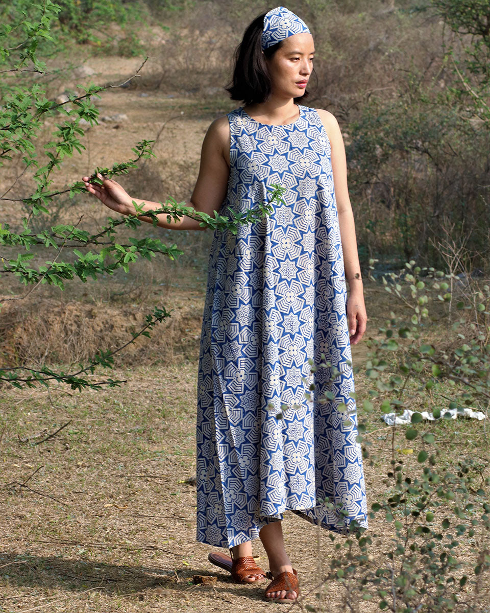 Chidiyaa Blue Cotton Dress