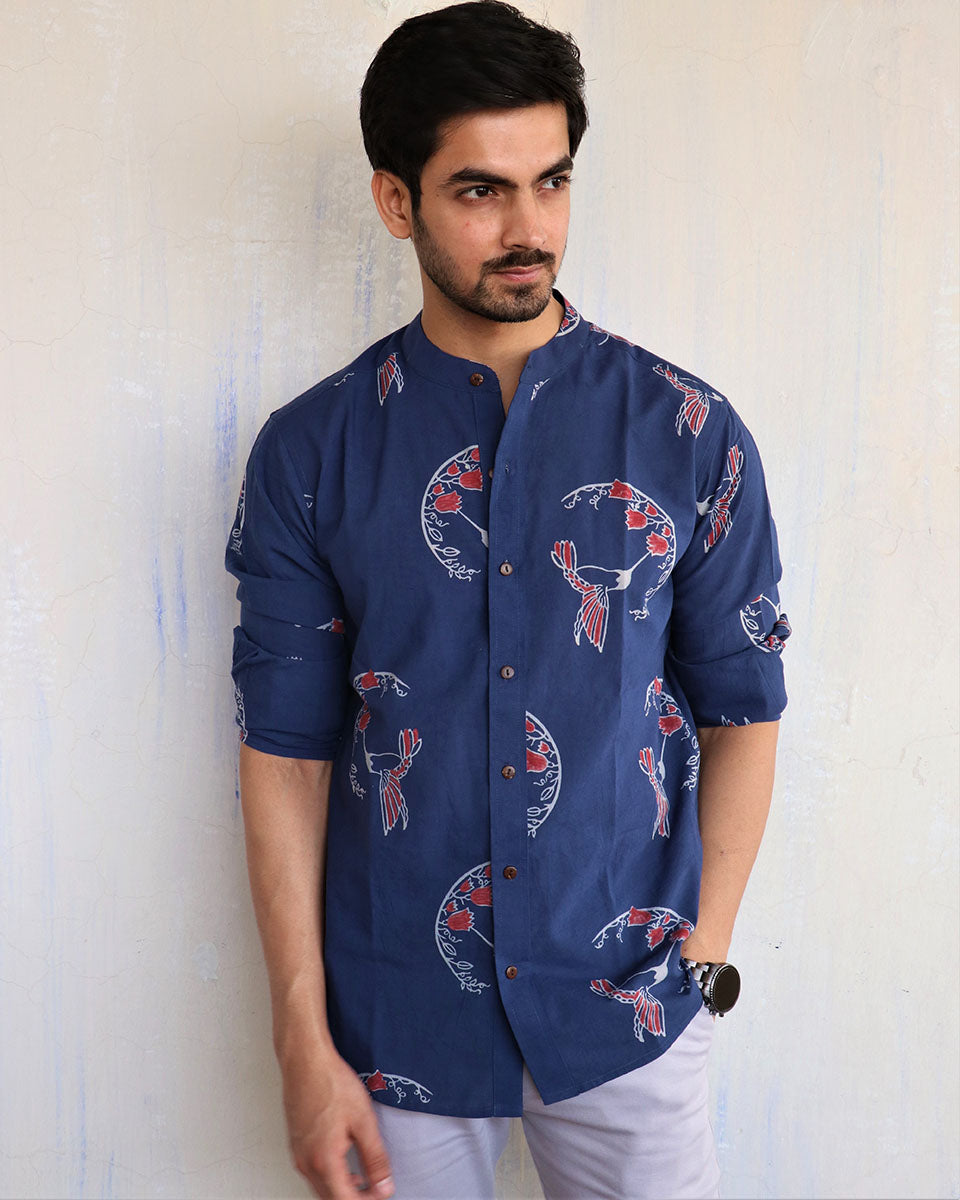Chidiyaa Blue Cotton Shirt