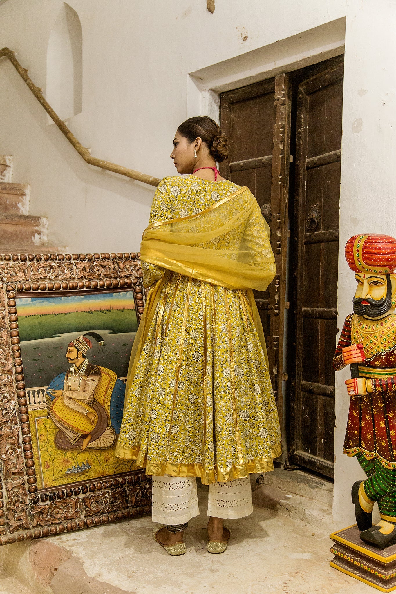 Inara Yellow Anarkali Set