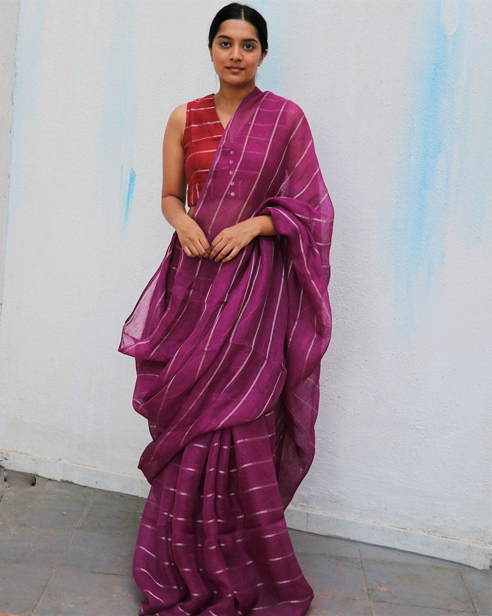 Chidiyaa Periwinkle Dream Everyday Beautiful Saree without Blouse