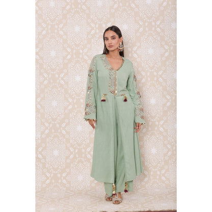 Inej Mint Green Front Open Kali Suit (Set of 2)