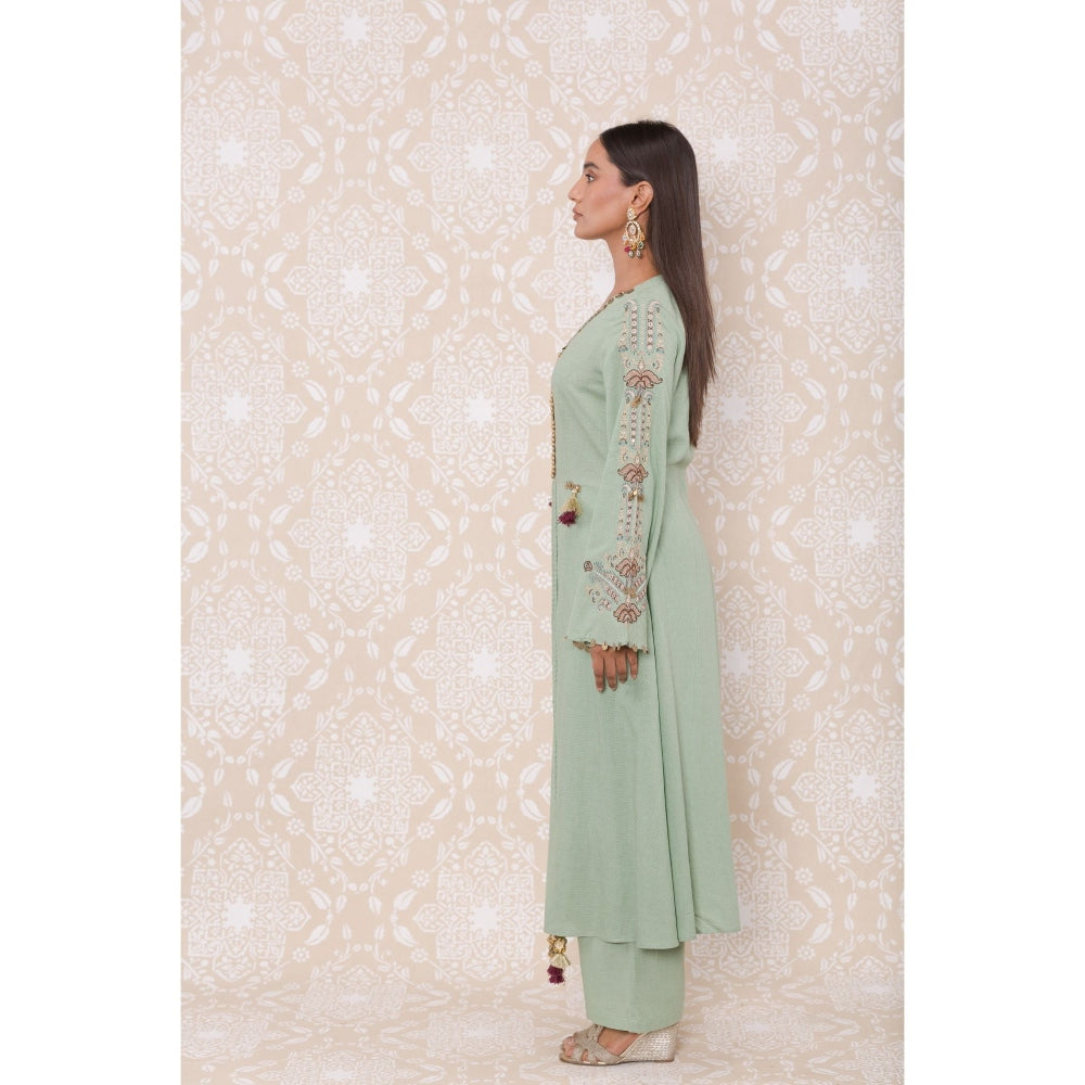 Inej Mint Green Front Open Kali Suit (Set of 2)