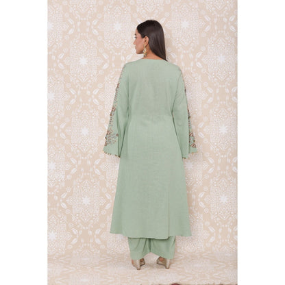 Inej Mint Green Front Open Kali Suit (Set of 2)