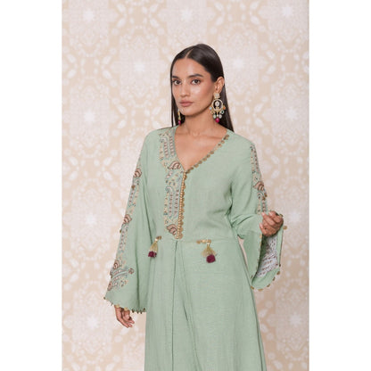 Inej Mint Green Front Open Kali Suit (Set of 2)