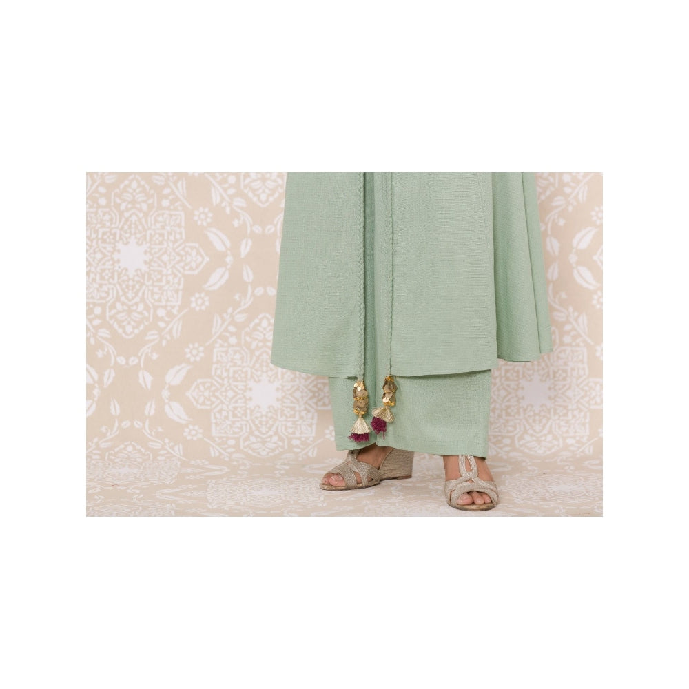 Inej Mint Green Front Open Kali Suit (Set of 2)