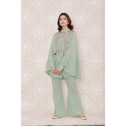 Inej Green Drape Cape (Set of 2)