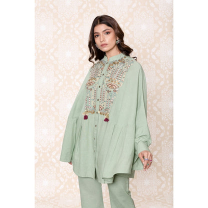 Inej Green Drape Cape (Set of 2)