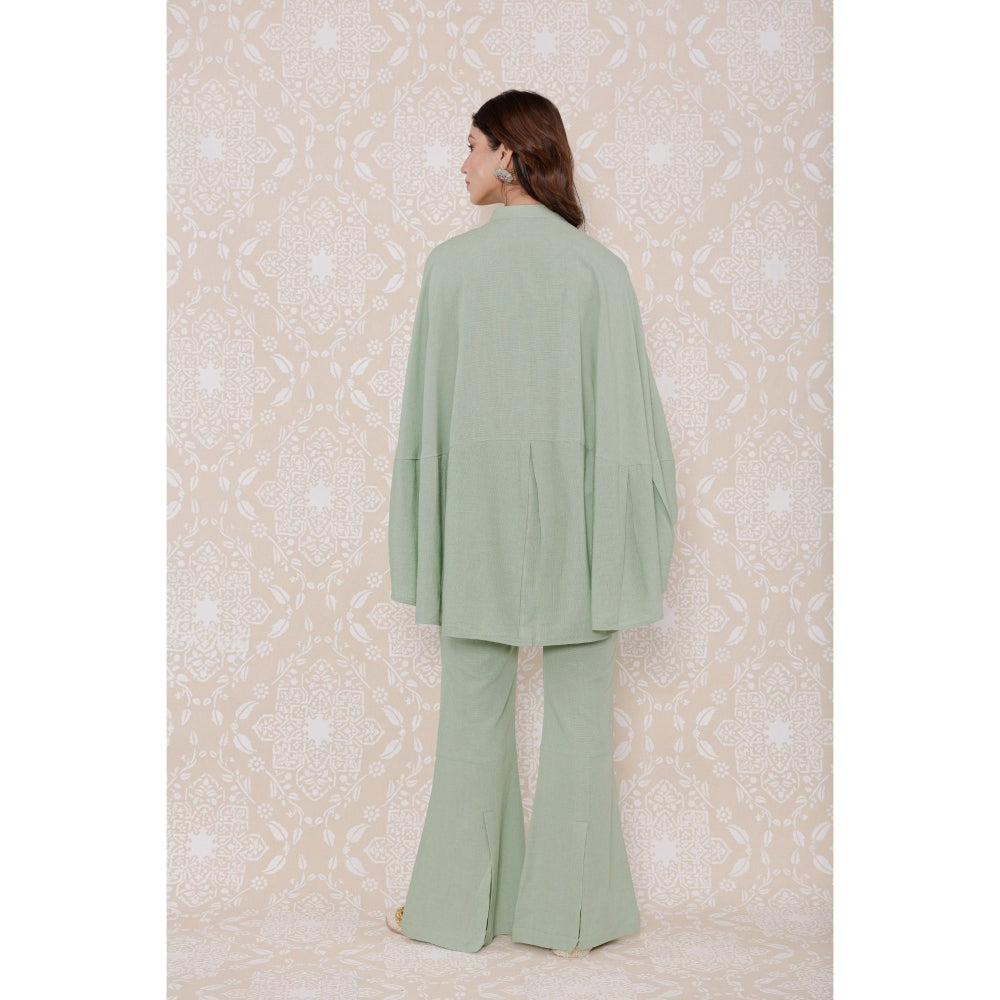 Inej Green Drape Cape (Set of 2)