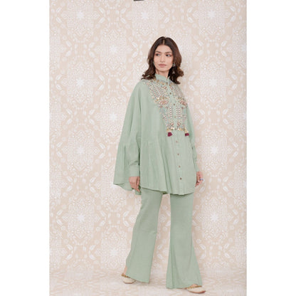 Inej Green Drape Cape (Set of 2)