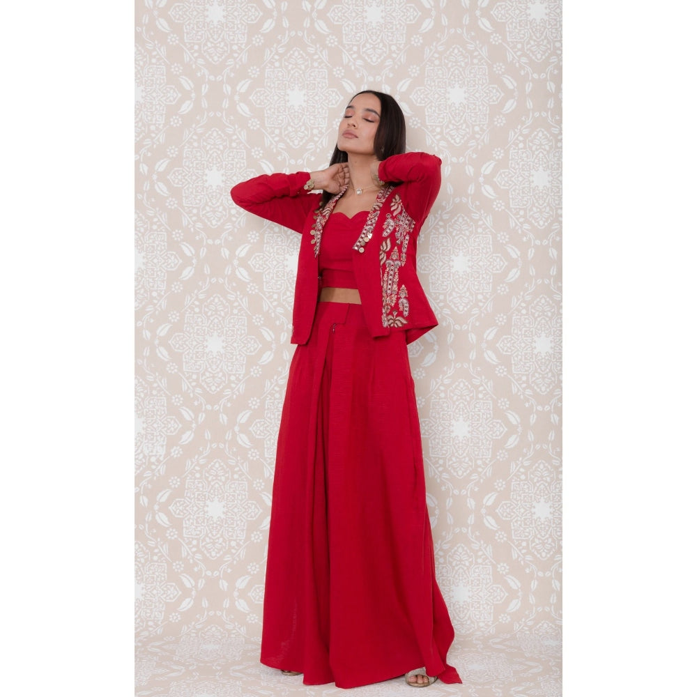 Inej Red Short Coat (Set of 3)