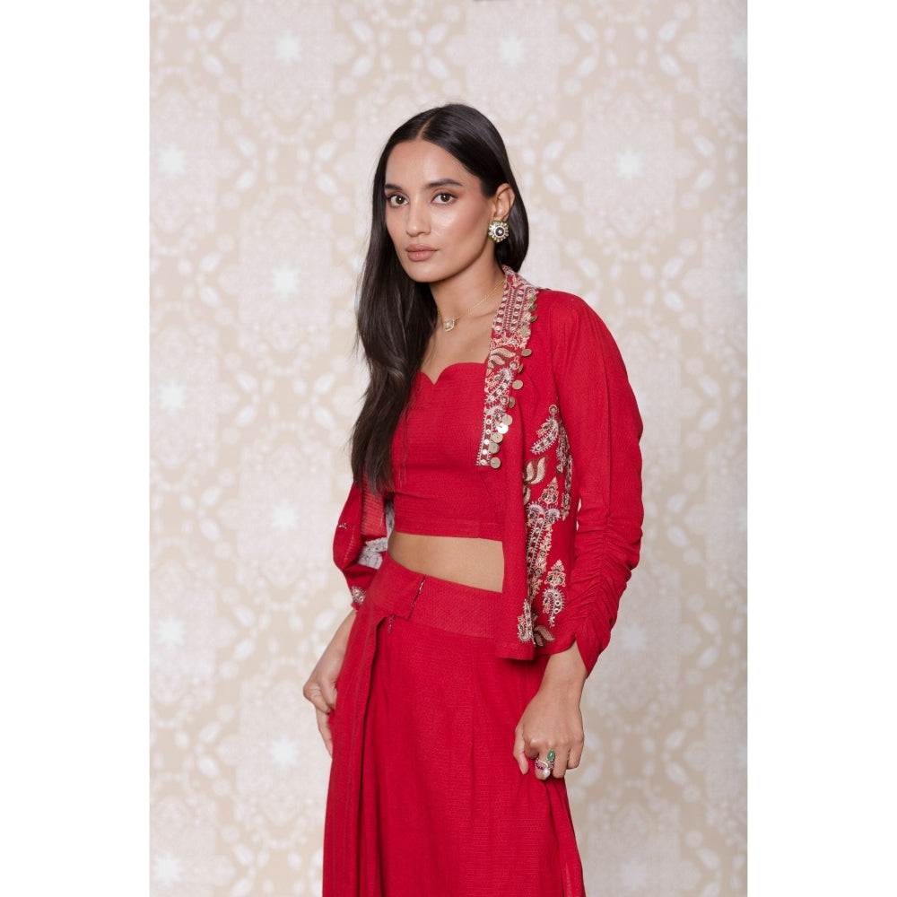 Inej Red Short Coat (Set of 3)