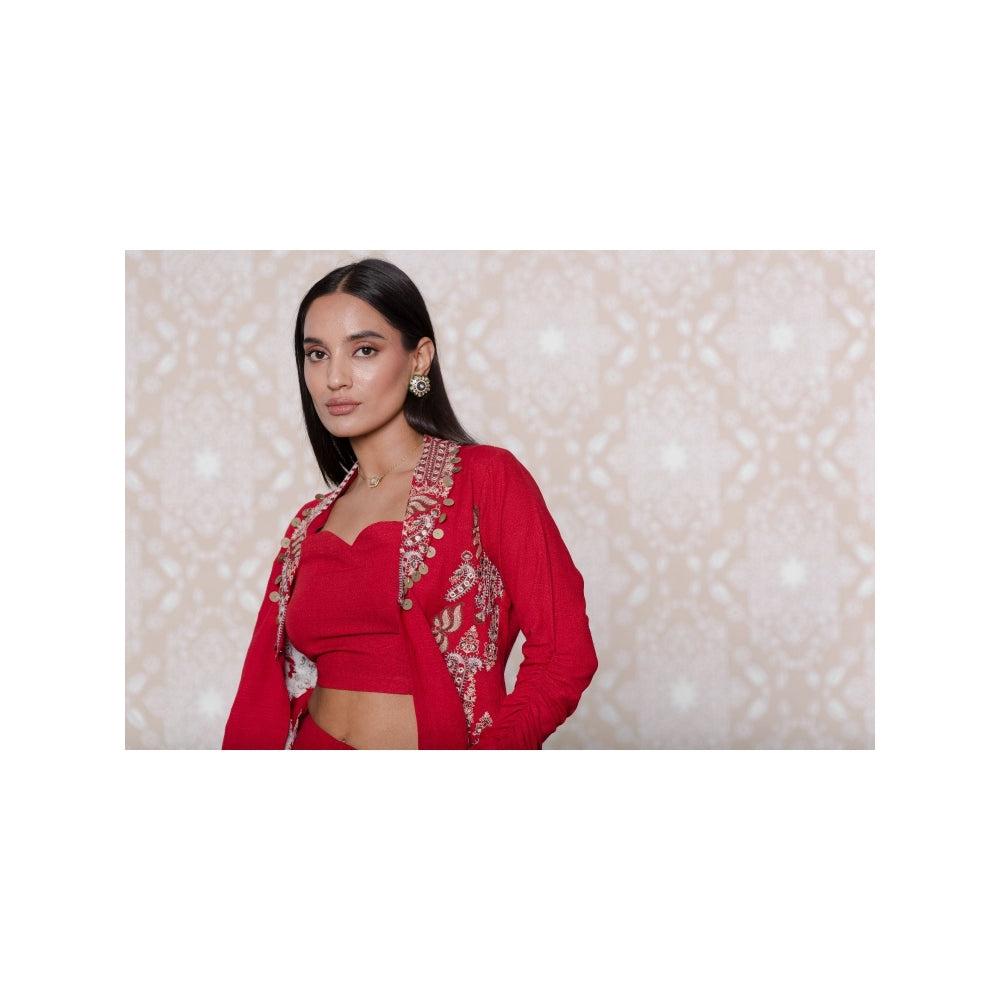 Inej Red Short Coat (Set of 3)