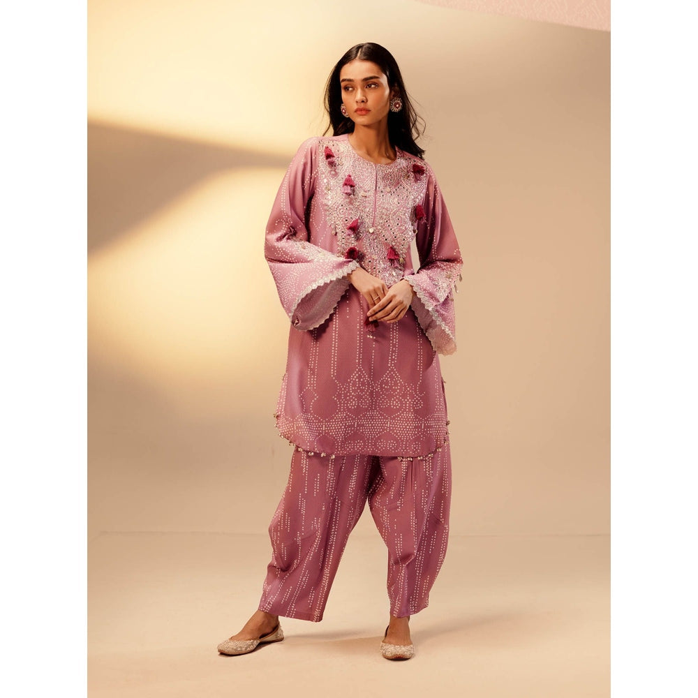 Inej Rose Pink Kashmiri Kurta (Set of 2)