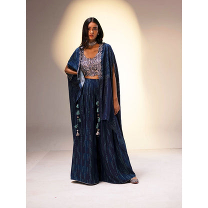 Inej Navy Blue Cape Suit (Set of 3)