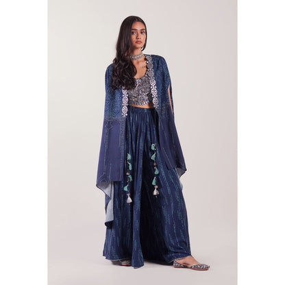 Inej Navy Blue Cape Suit (Set of 3)