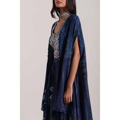 Inej Navy Blue Cape Suit (Set of 3)