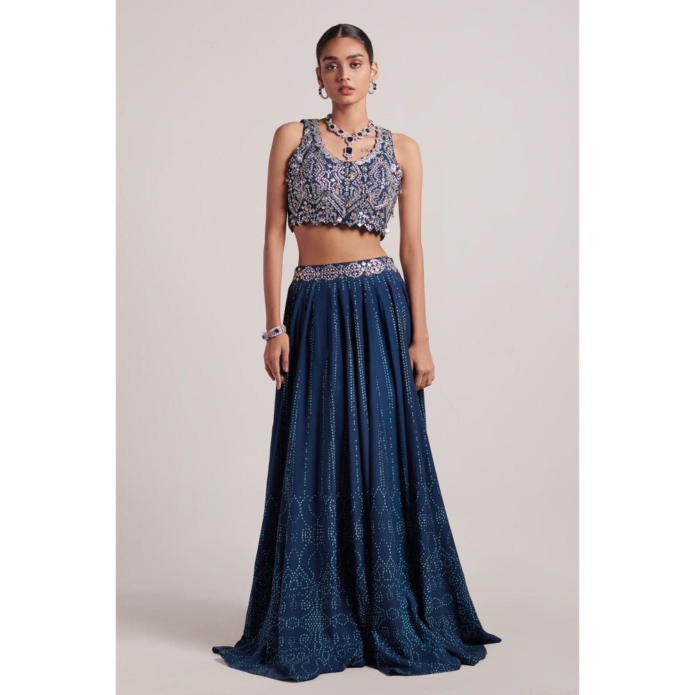 Inej Navy Blue Lehenga (Set of 2)