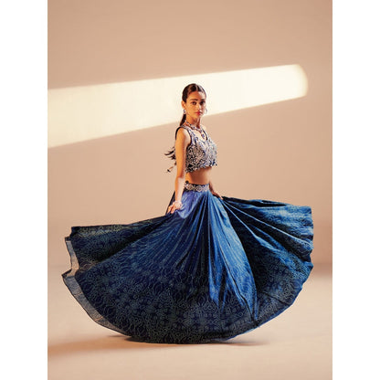 Inej Navy Blue Lehenga (Set of 2)