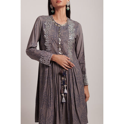 Inej Grey Front Gather Suit (Set of 2)