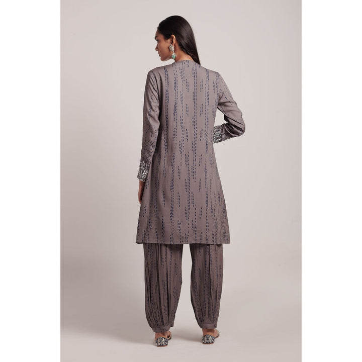 Inej Grey Front Gather Suit (Set of 2)