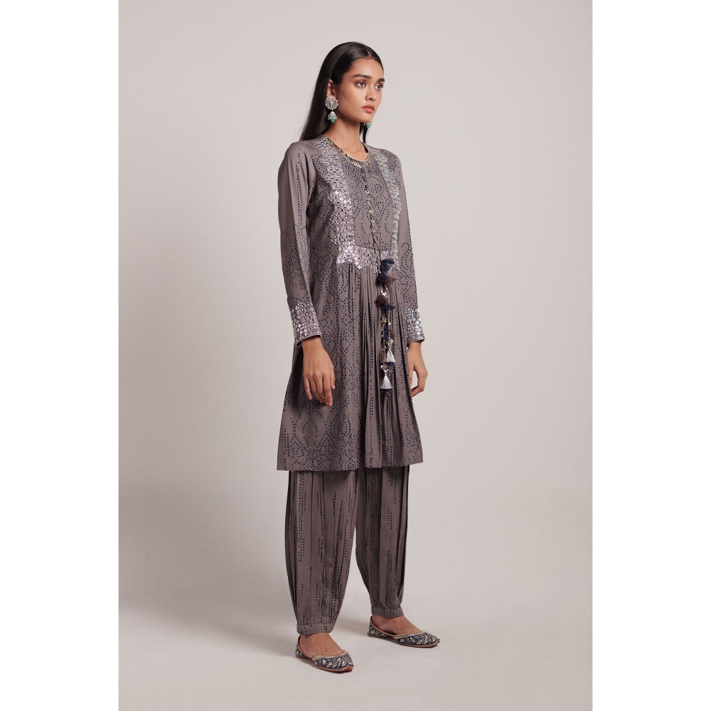 Inej Grey Front Gather Suit (Set of 2)