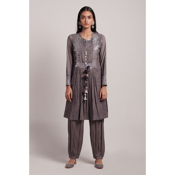 Inej Grey Front Gather Suit (Set of 2)