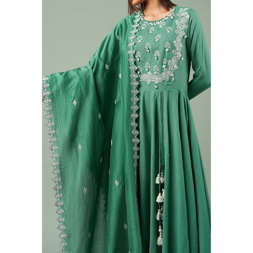 Inej Green Booti Dupatta