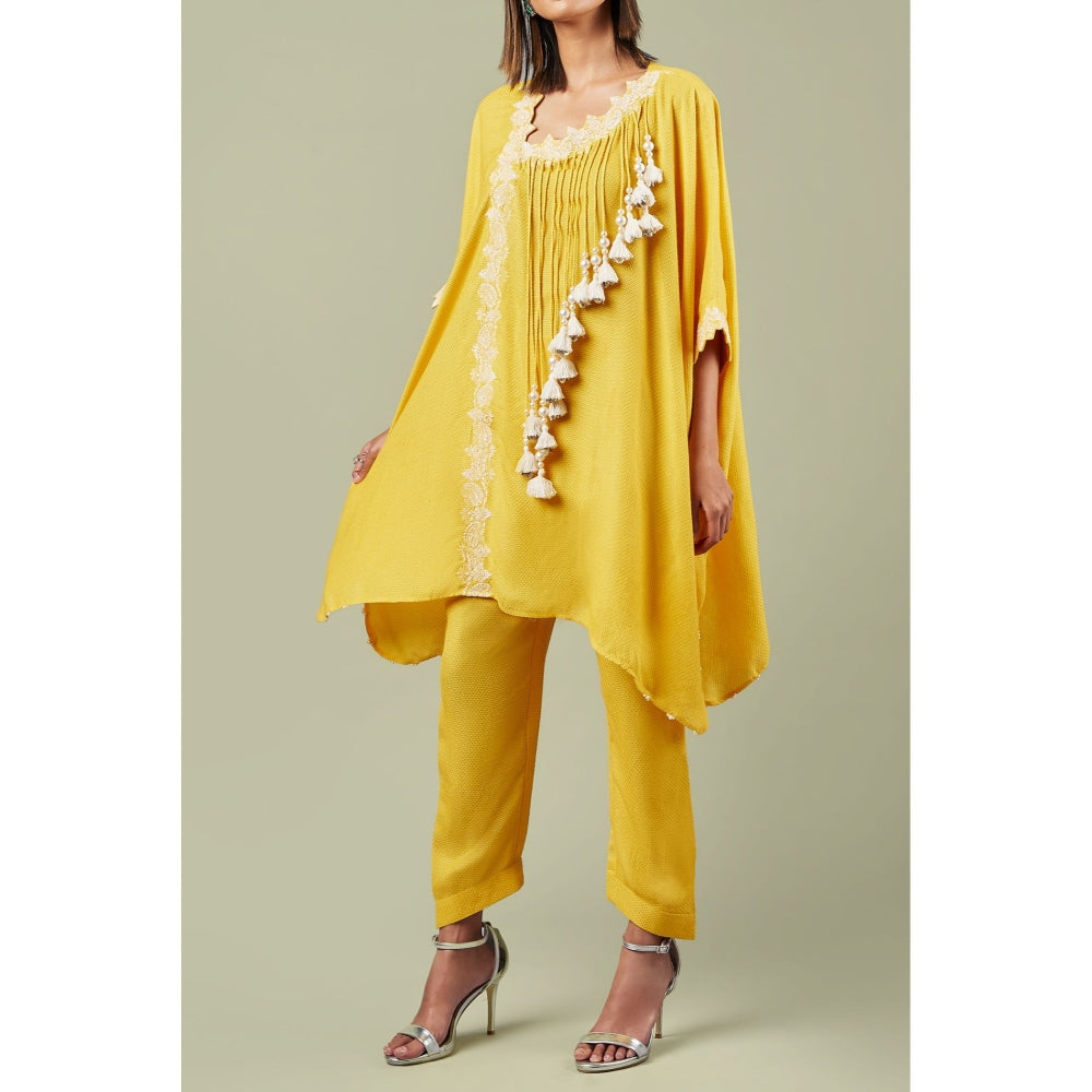 Inej Yellow Straight Kaftan Suit (Set of 2)