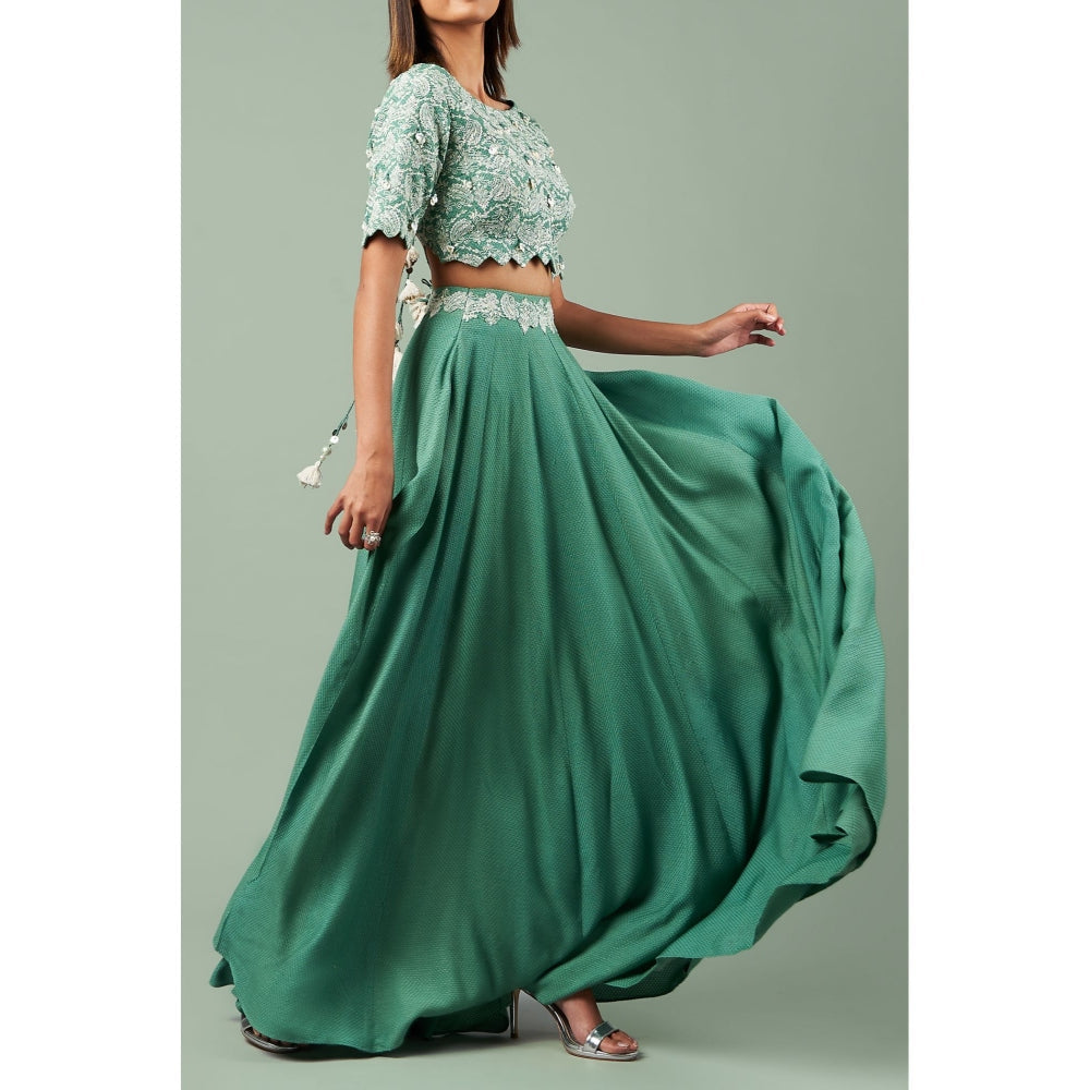 Inej Tassel & Shell Coin Lehenga (Set of 2)