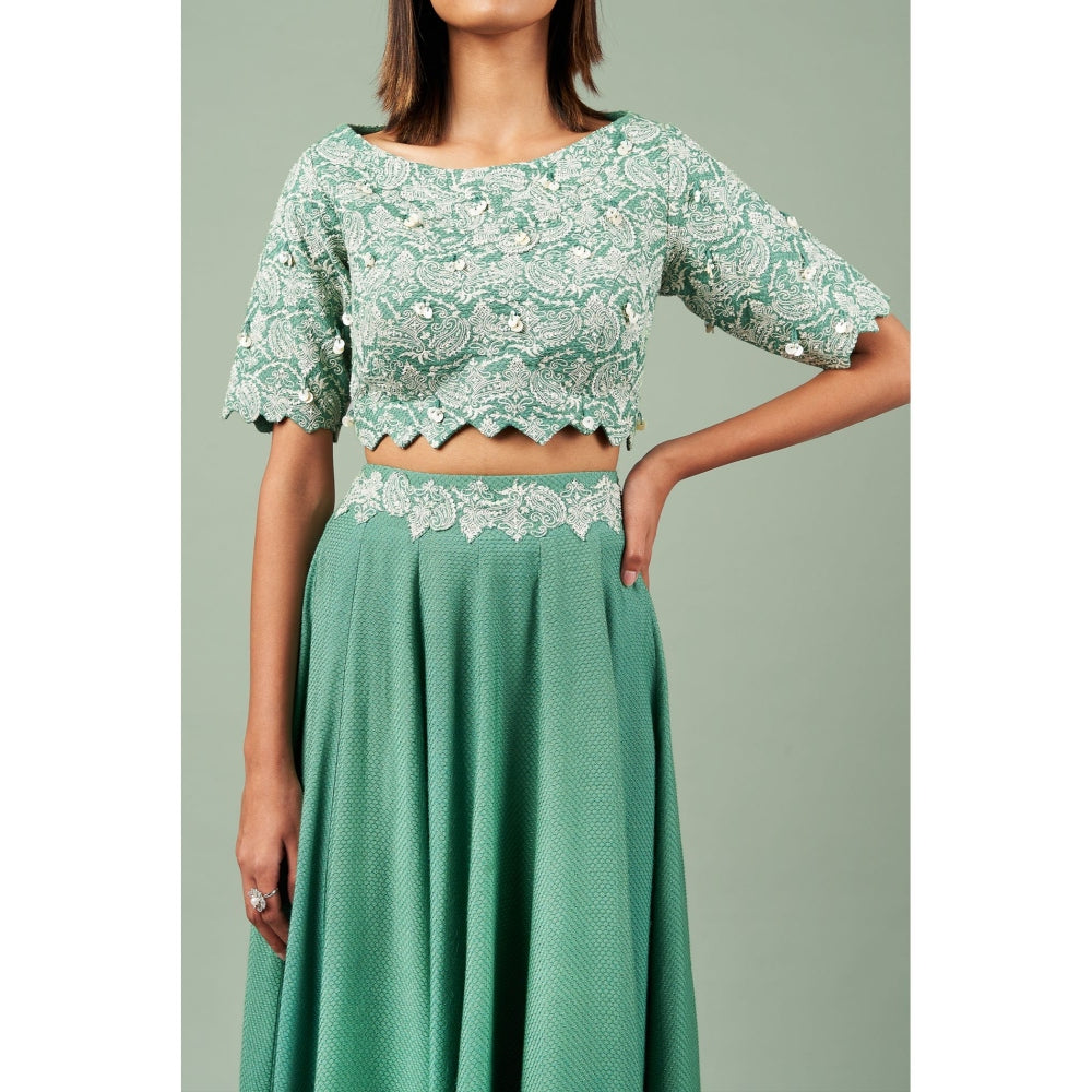 Inej Tassel & Shell Coin Lehenga (Set of 2)