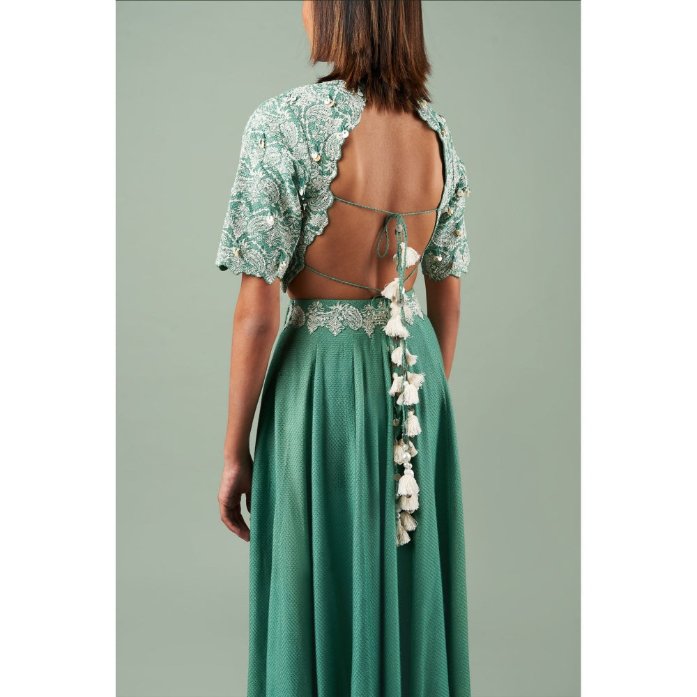 Inej Tassel & Shell Coin Lehenga (Set of 2)