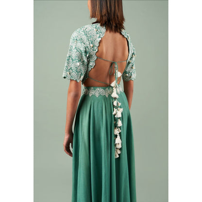 Inej Tassel & Shell Coin Lehenga (Set of 2)