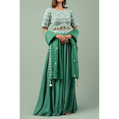 Inej Tassel & Shell Coin Lehenga (Set of 2)