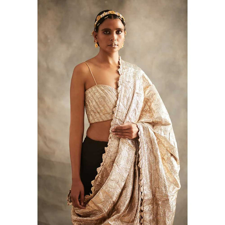 ITRH Sona Panna Saree with Stitched Blouse