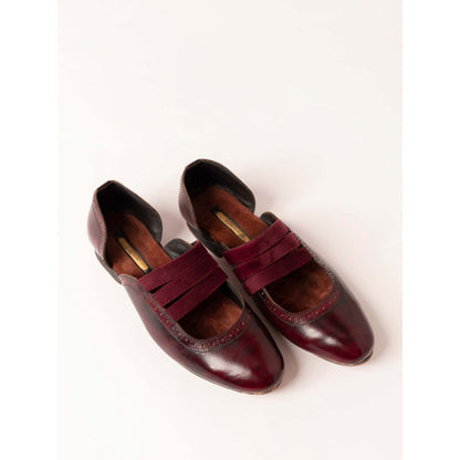 Jatin Malik Burgundy Peshawari Formal Shoes