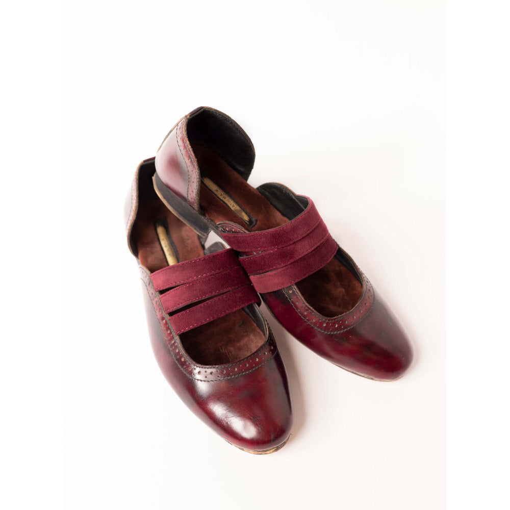 Jatin Malik Burgundy Peshawari Formal Shoes