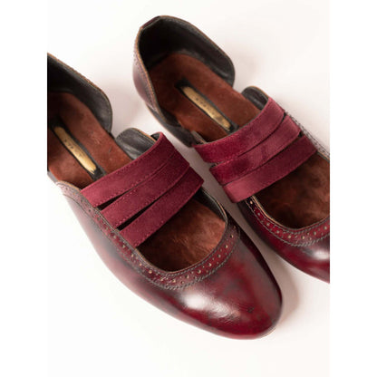 Jatin Malik Burgundy Peshawari Formal Shoes