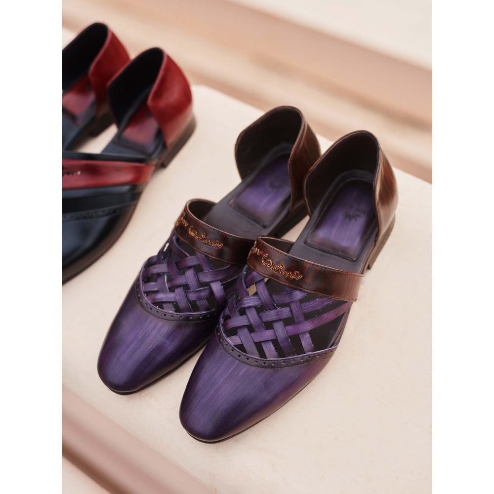 Jatin Malik Antique deep mulberry caligae Formal Shoes