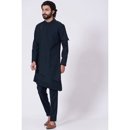 Jatin Malik Hand Embroidered Flap Kurta (Set of 2)