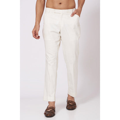 Jatin Malik Ivory Drape Kurta (Set of 2)