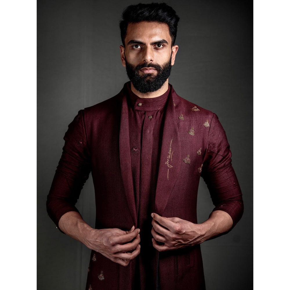 Jatin Malik Wine Shrug (Set of 3)